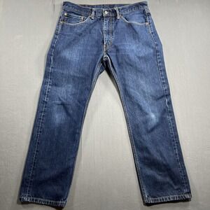Levis 505 Mens Jeans Size 36x30 Blue Denim Regular Fit Straight Leg